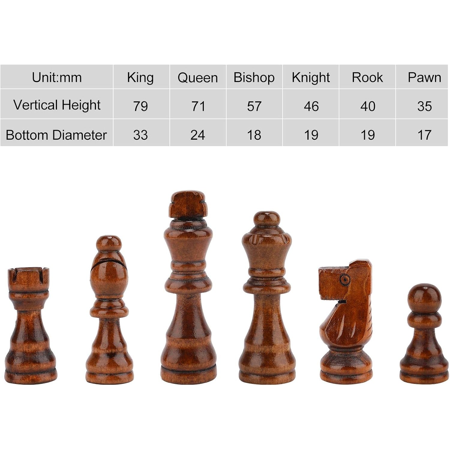 Folding Wooden Chess Set 15 Inch with Storage and Extra Queens: image 6