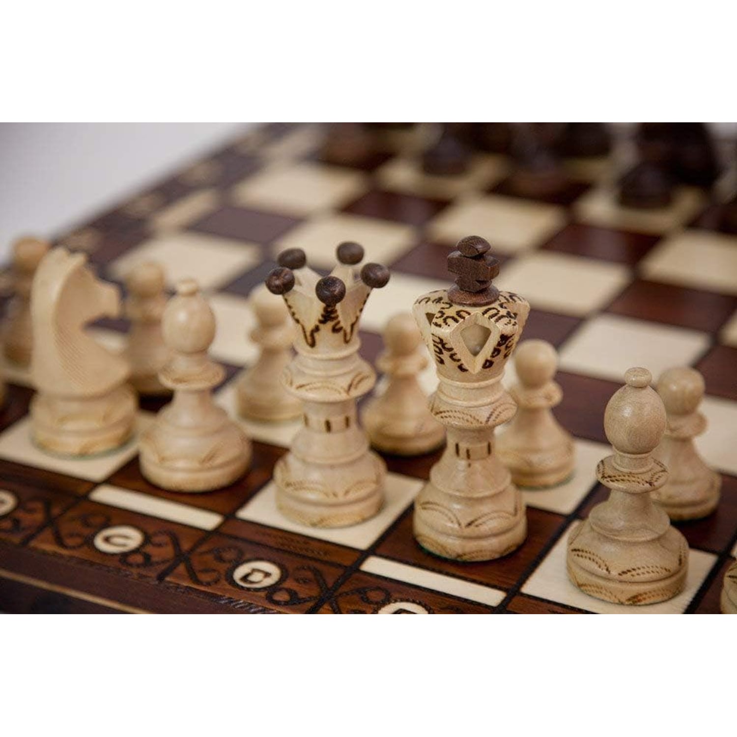 Handmade Wooden Chess Set with 21 inch Folding Board: image 2