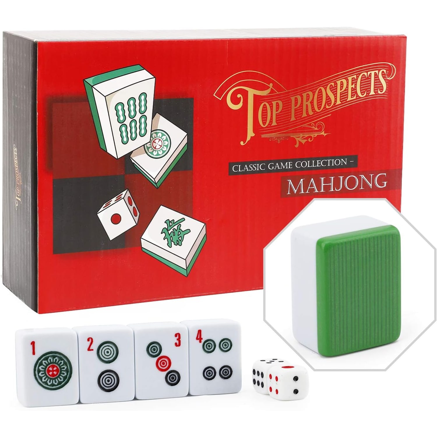 Mahjong Set with English Characters, 144 Resin Tiles