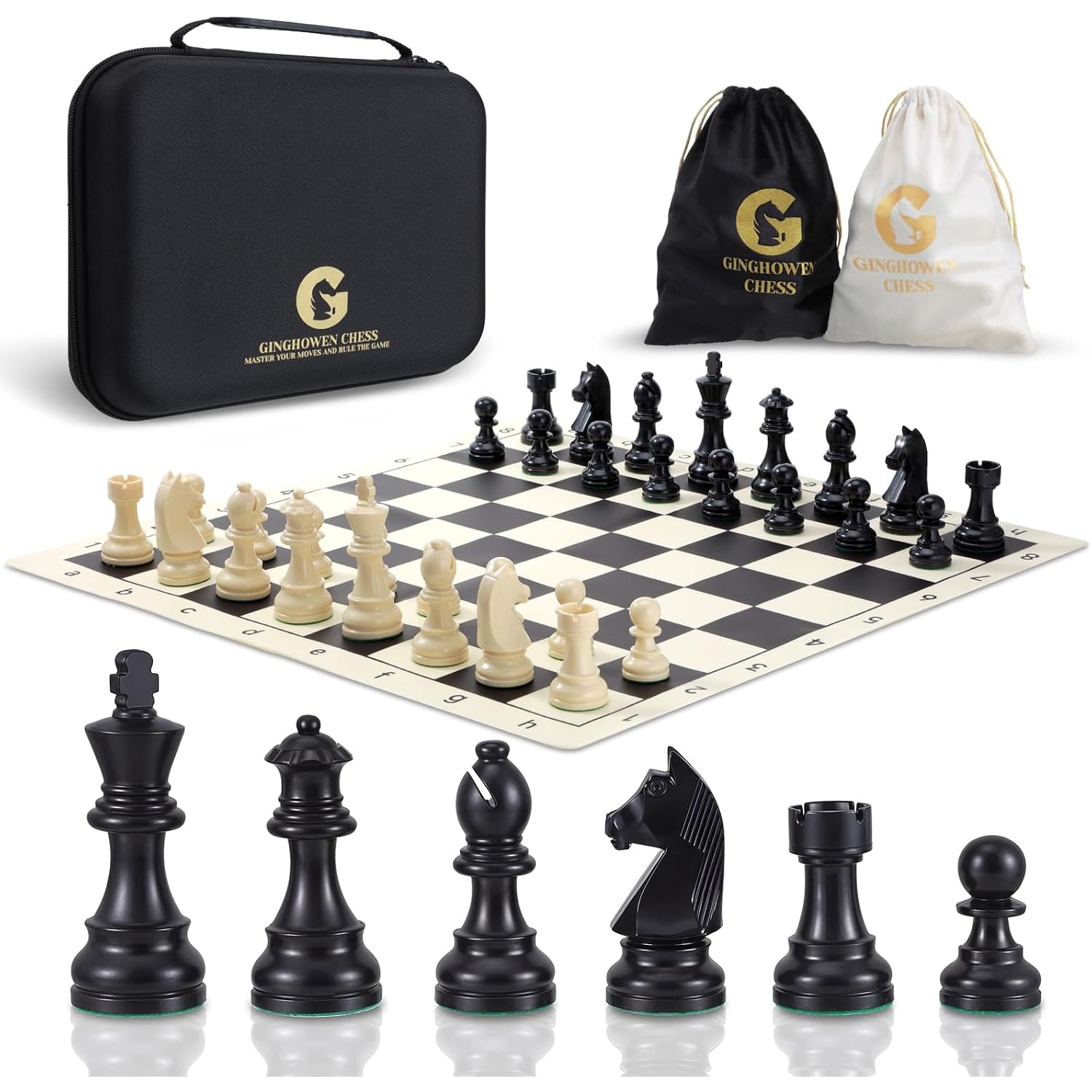 Silicone Board Chess Set 20 Inch with Weighted Pieces