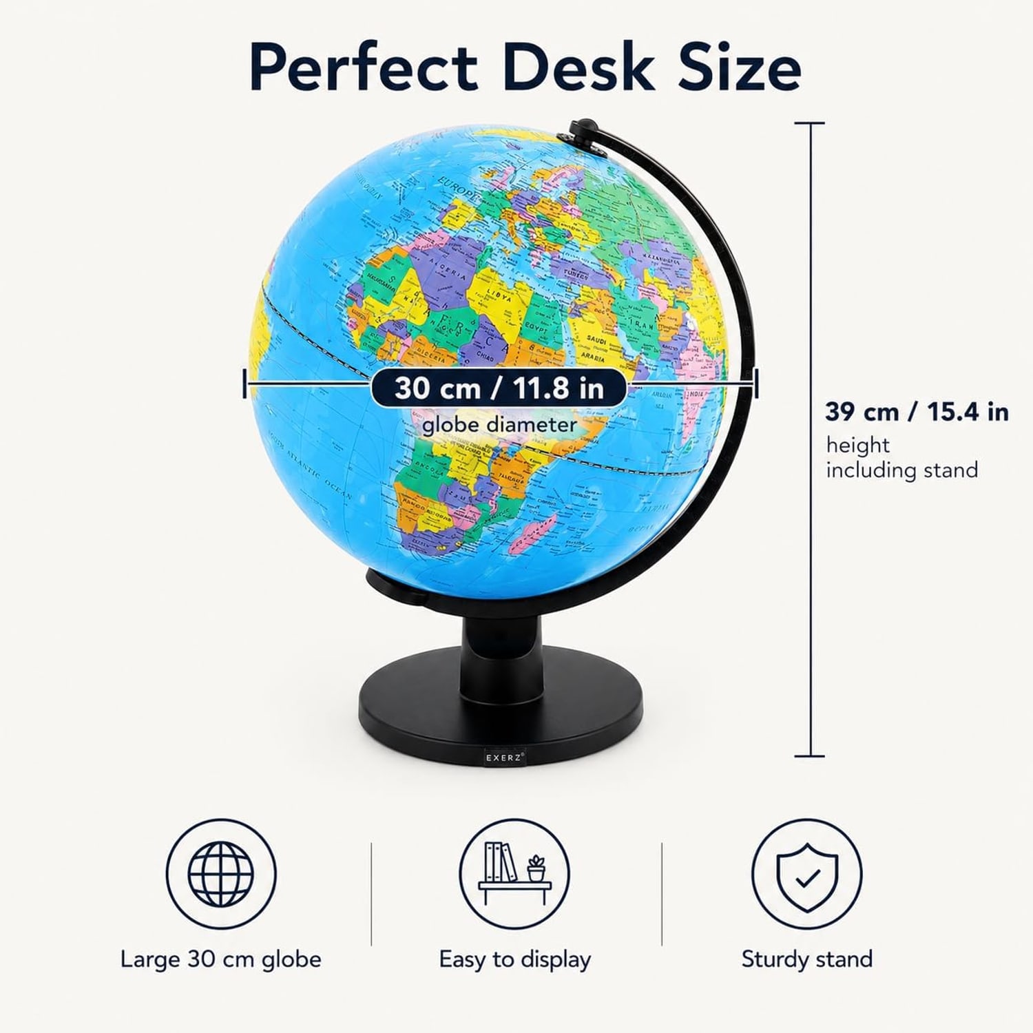 Large Educational World Globe 30cm
