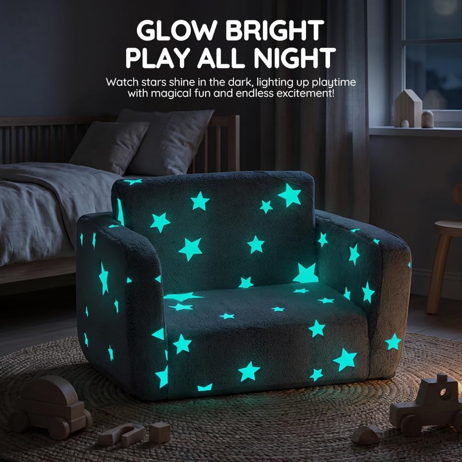 Kids Fold Out Couch with Star Design: image 5