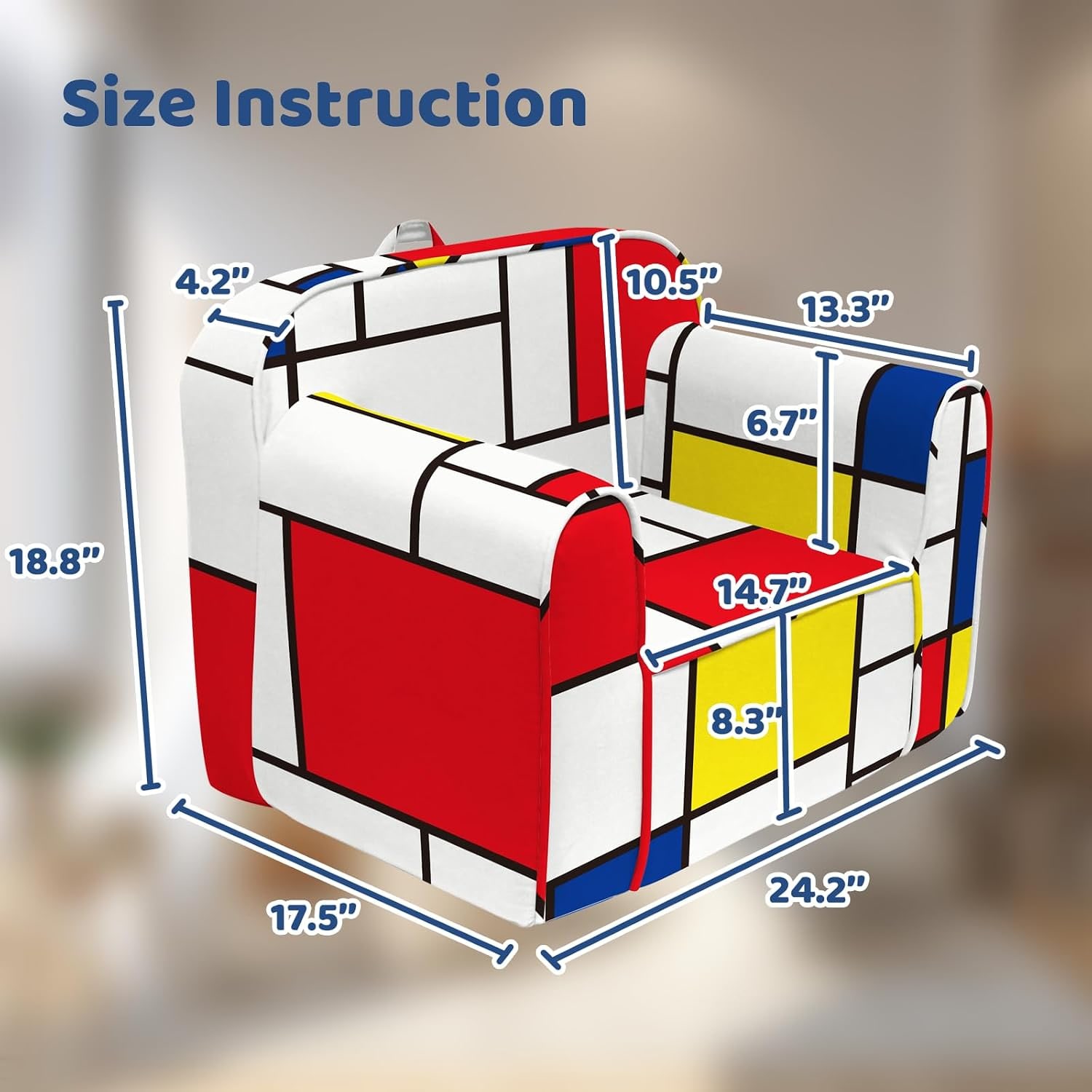 Washable Kids Armchair with Carry Handle: image 2
