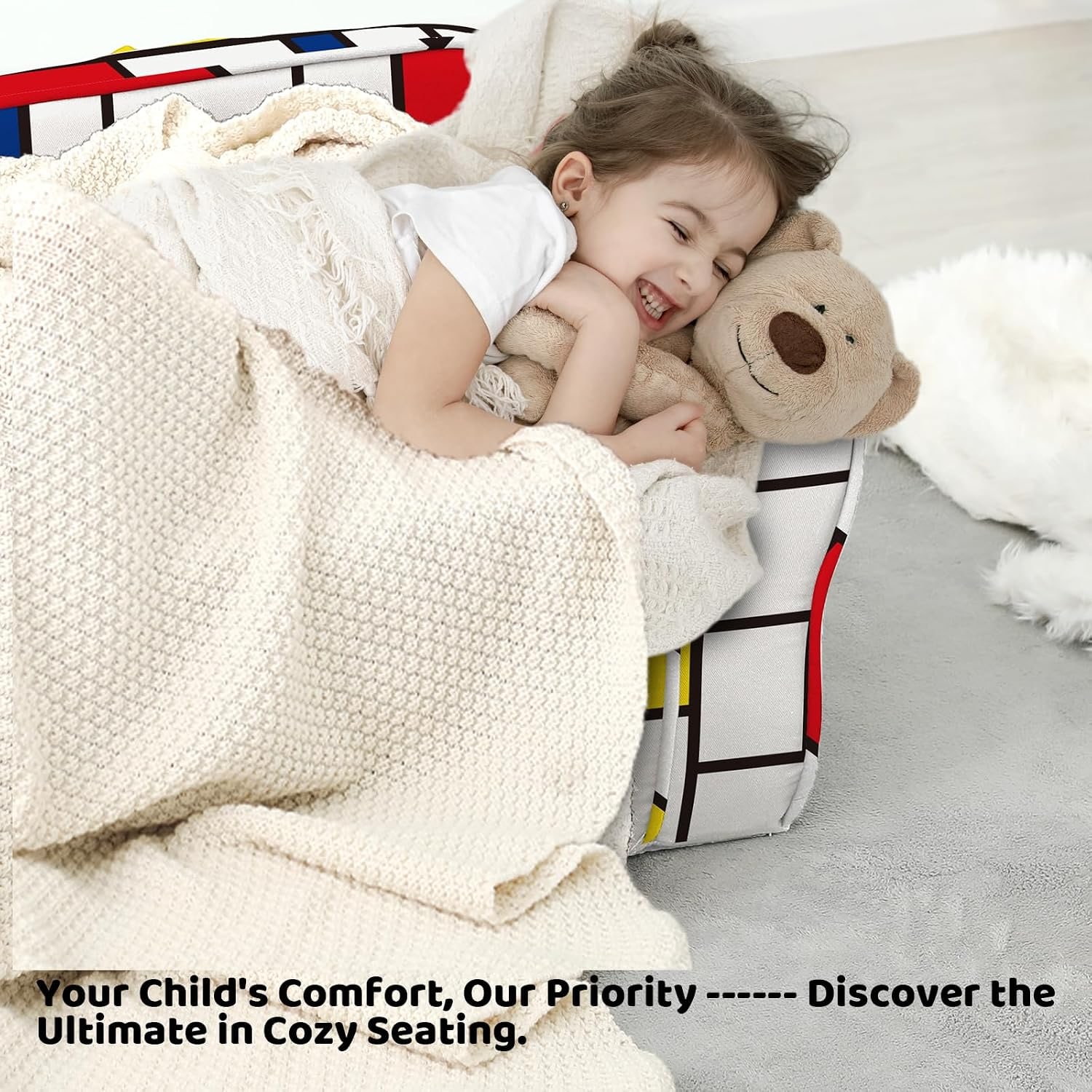Washable Kids Armchair with Carry Handle: image 3