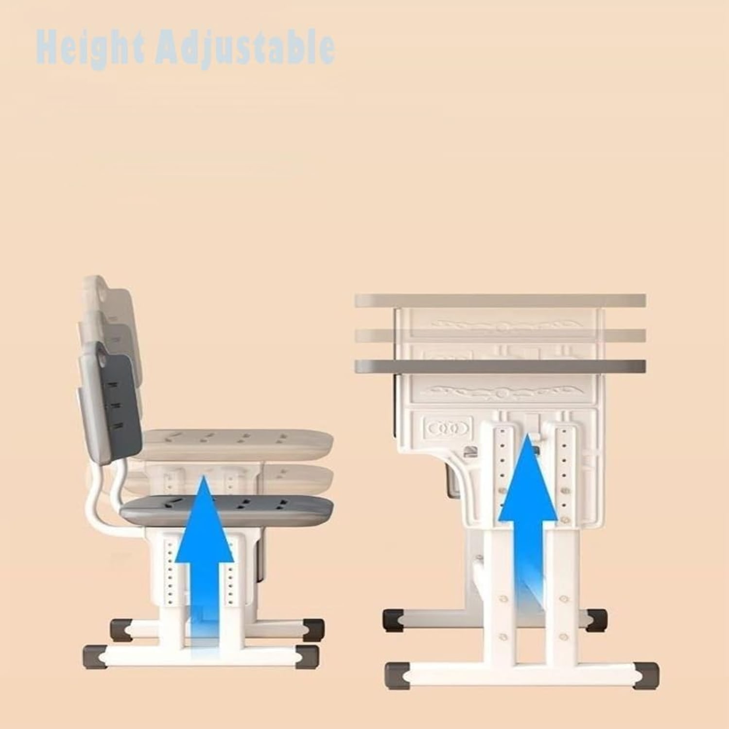 Adjustable Kids Study Desk and Chair Set, detail view