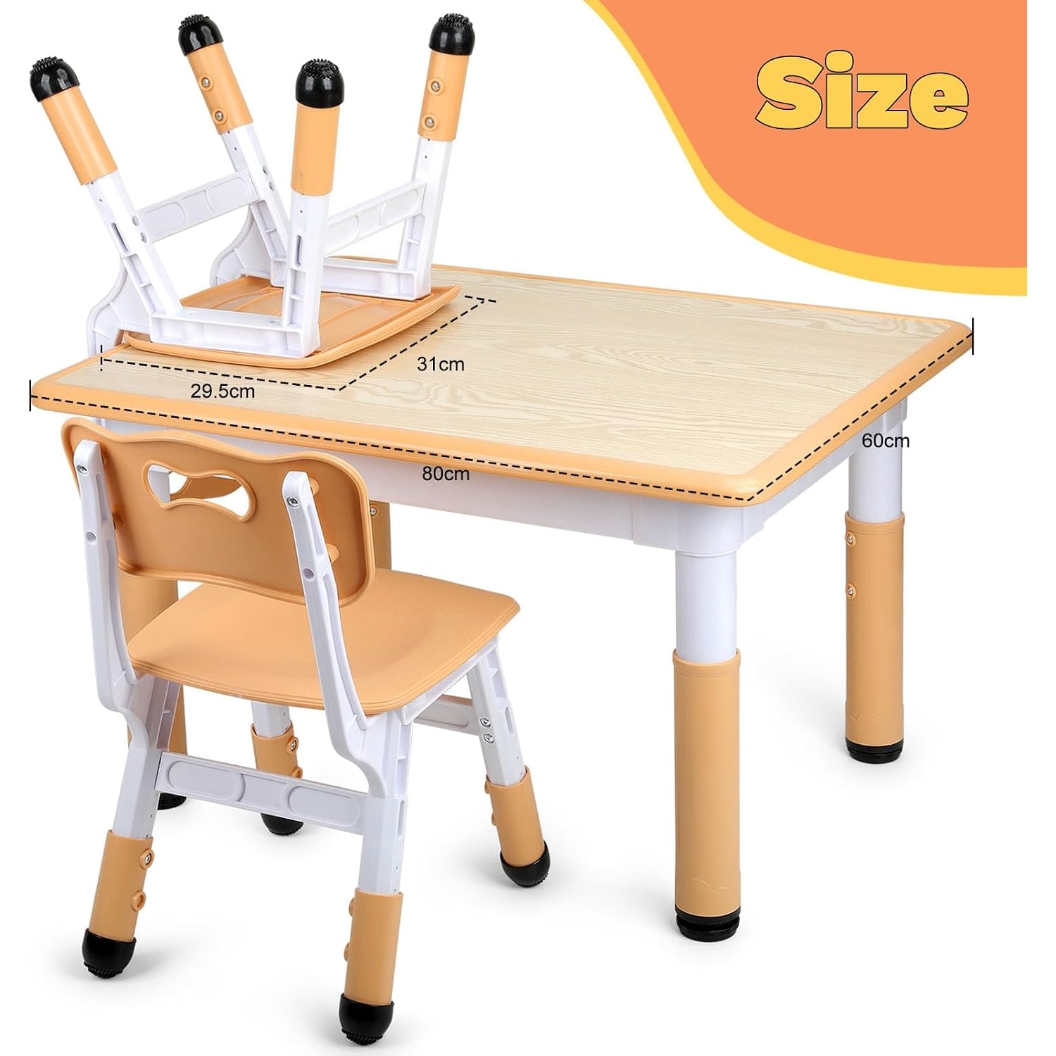 Dry Erase Kids Table and Chairs Set with 2 Chairs: image 4