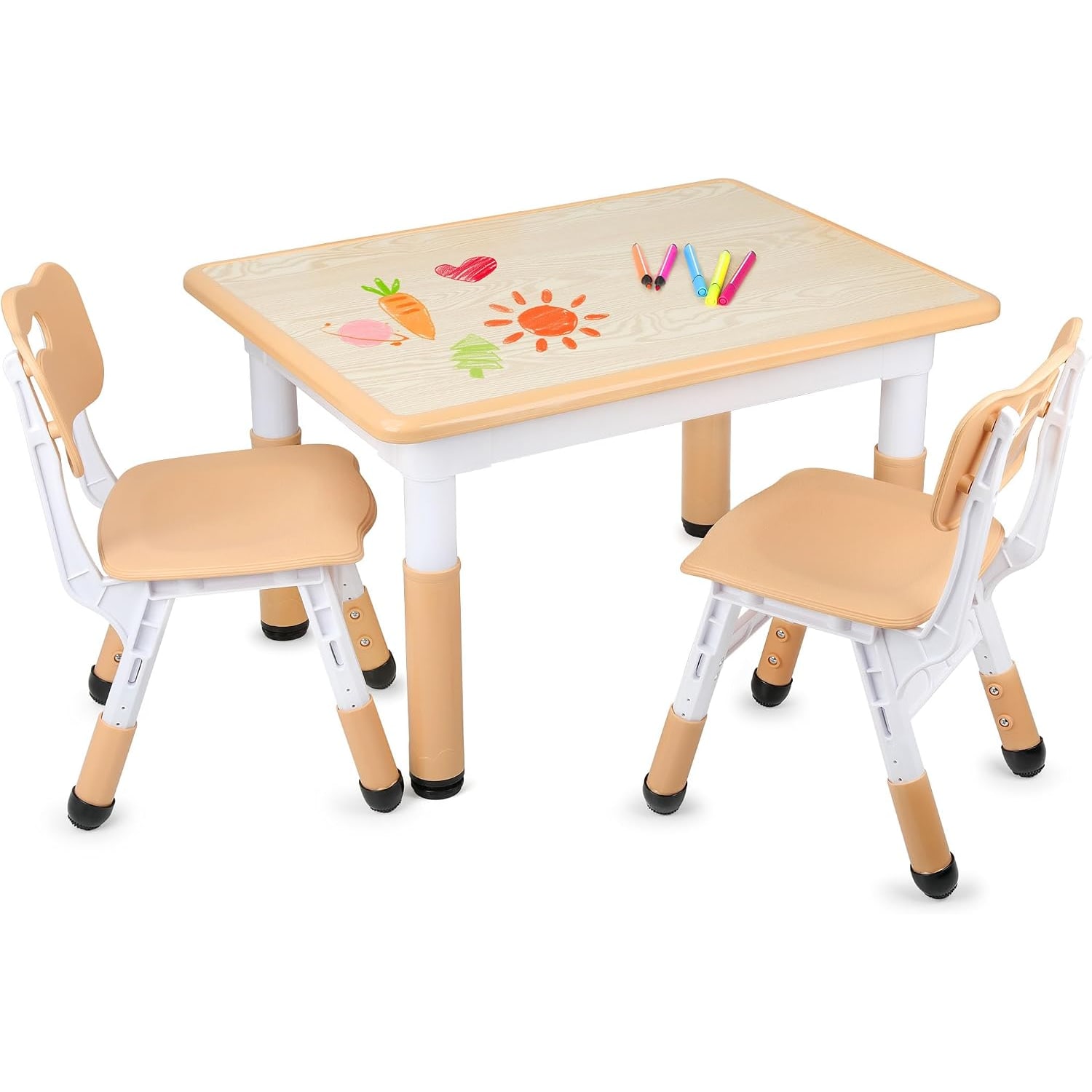 Dry Erase Kids Table and Chairs Set with 2 Chairs, from Toys & Games Australia