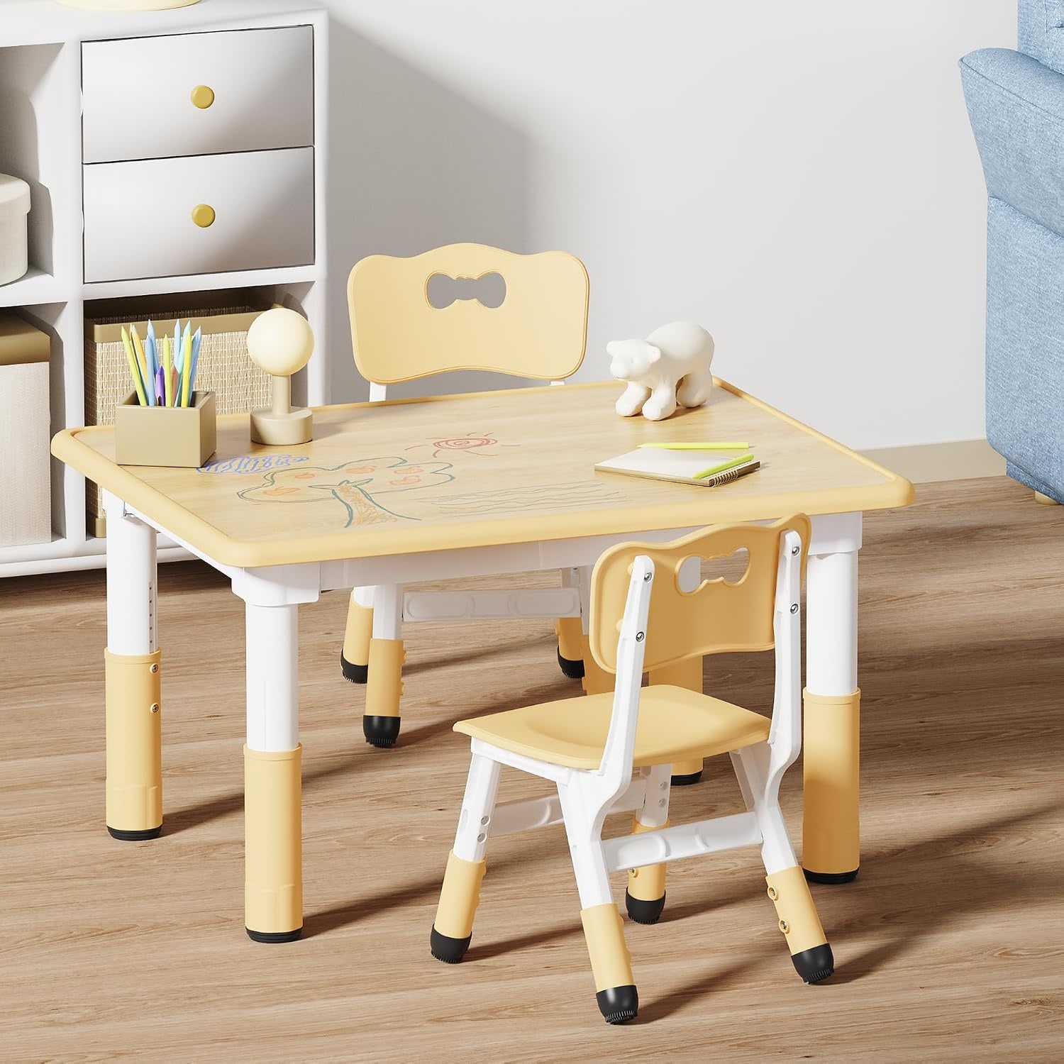 Height Adjustable Kids Table and Chair Set