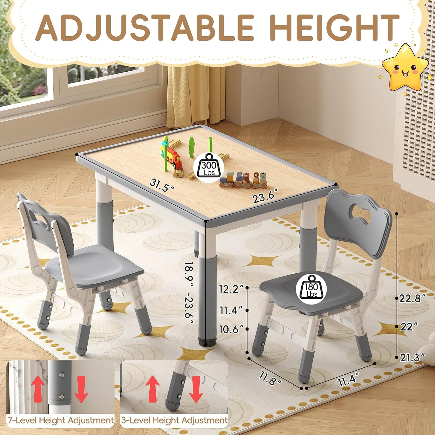 Kids Drawing Table and 4 Chairs Set: image 2
