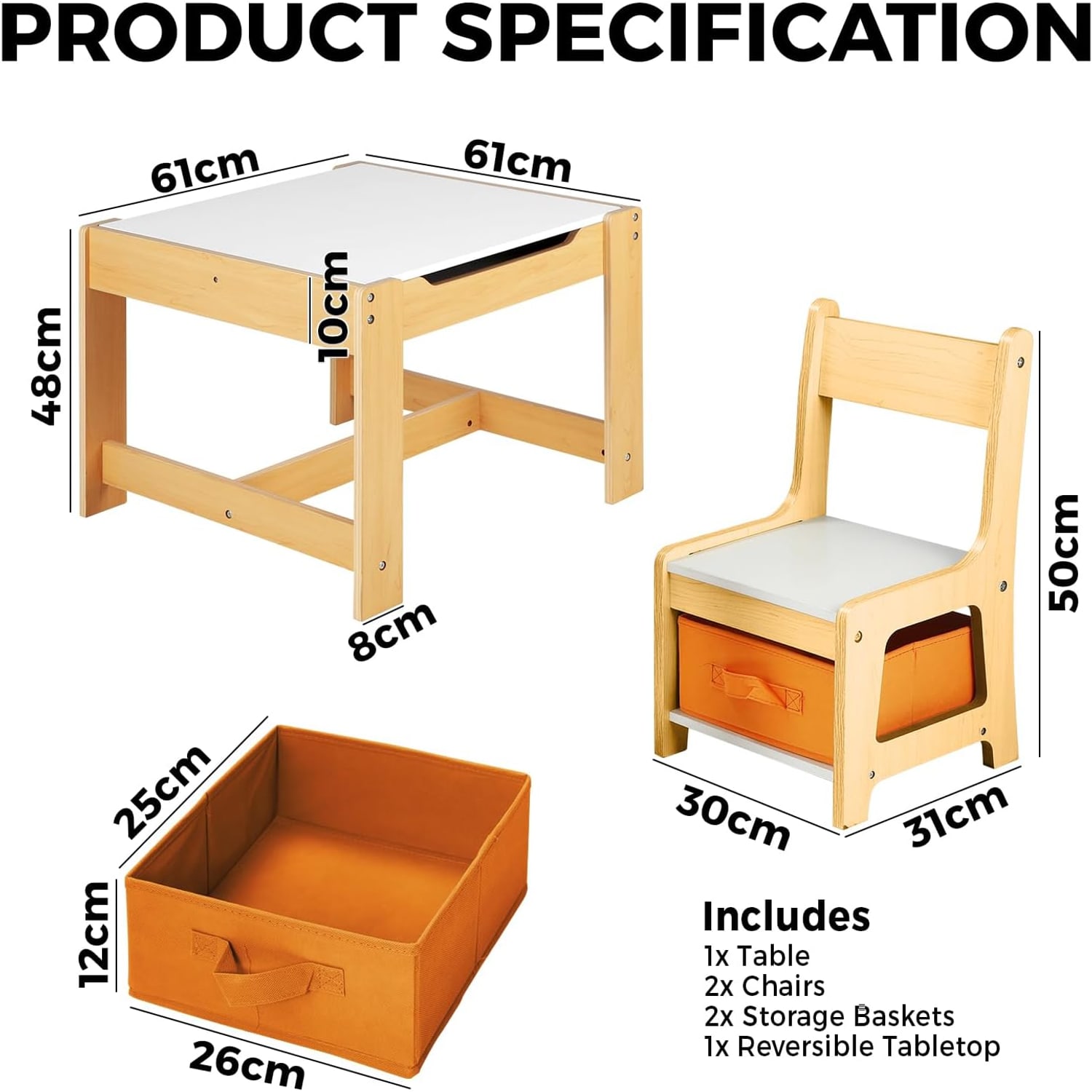 Kids Table and Chairs Set with Hidden Storage Box: image 2