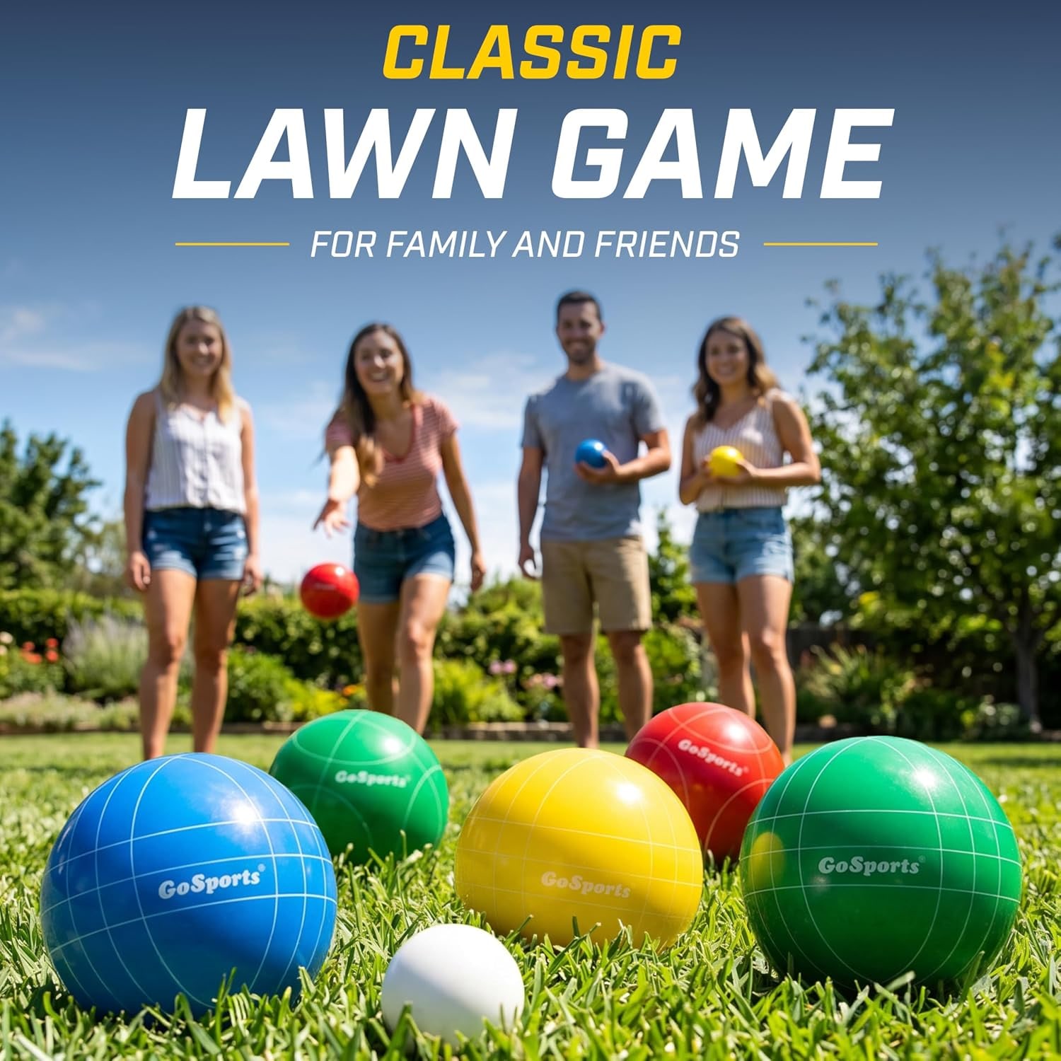 Backyard Bocce Set with 8 Balls, Pallino and Carry Case: image 2