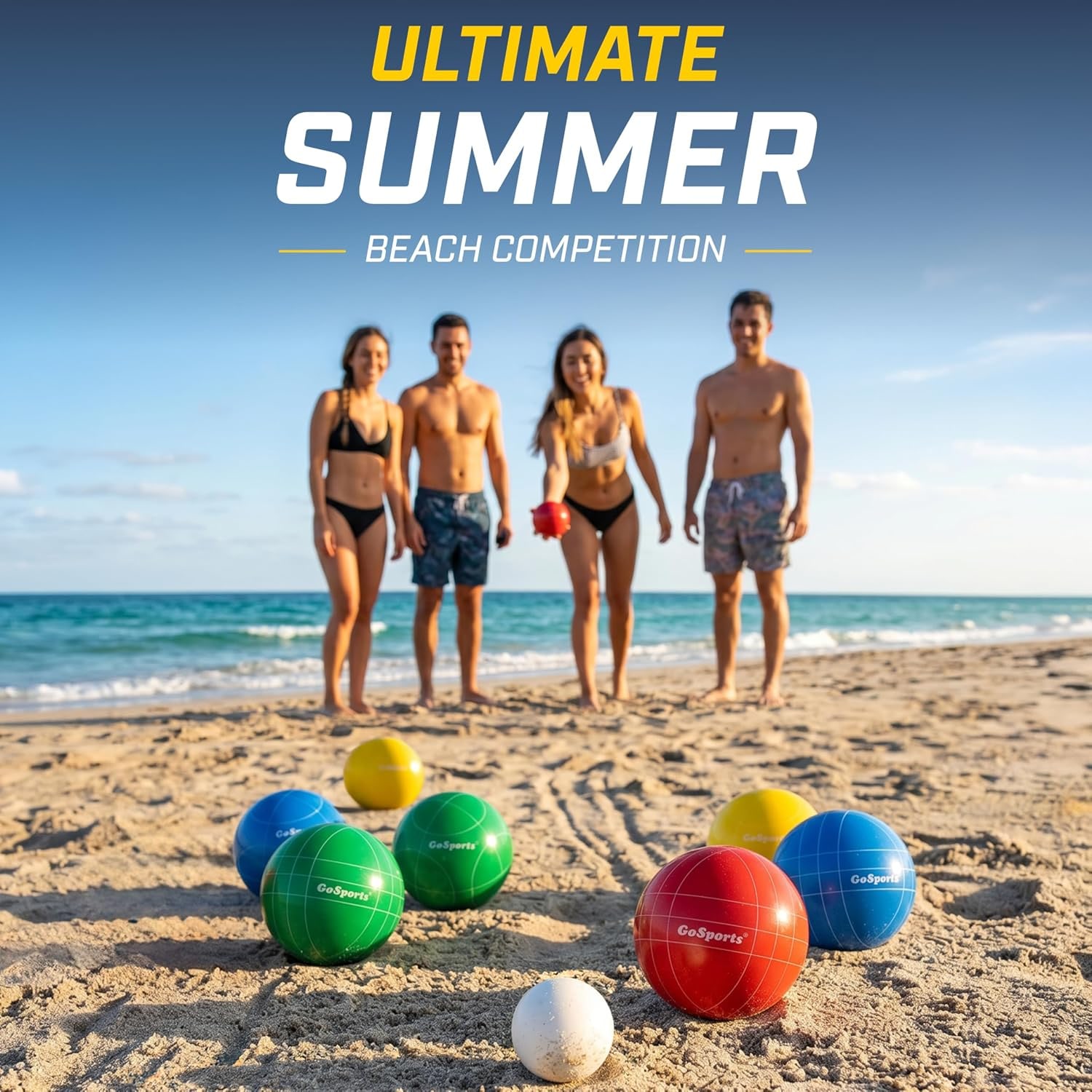 Backyard Bocce Set with 8 Balls, Pallino and Carry Case: image 3