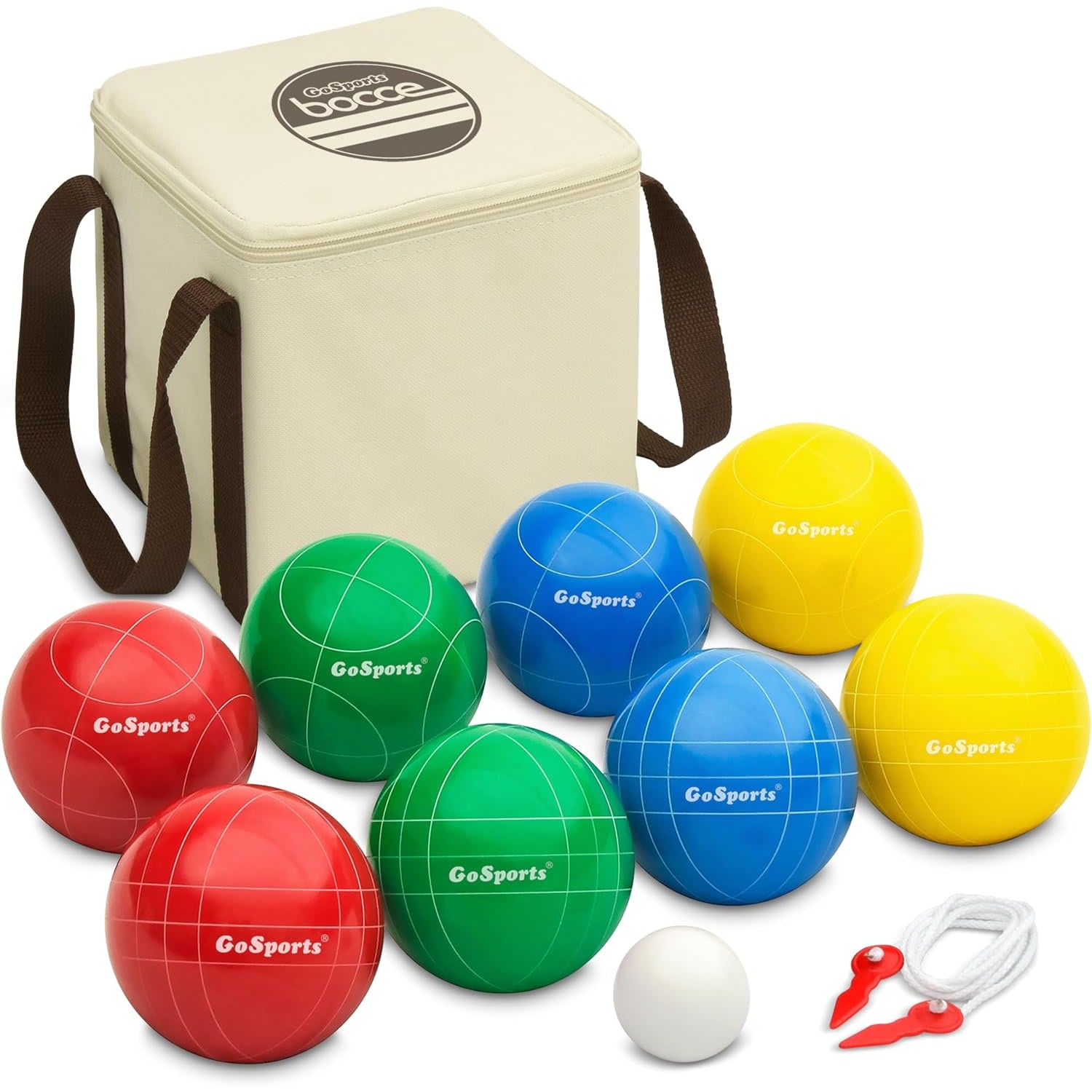 Backyard Bocce Set with 8 Balls, Pallino and Carry Case