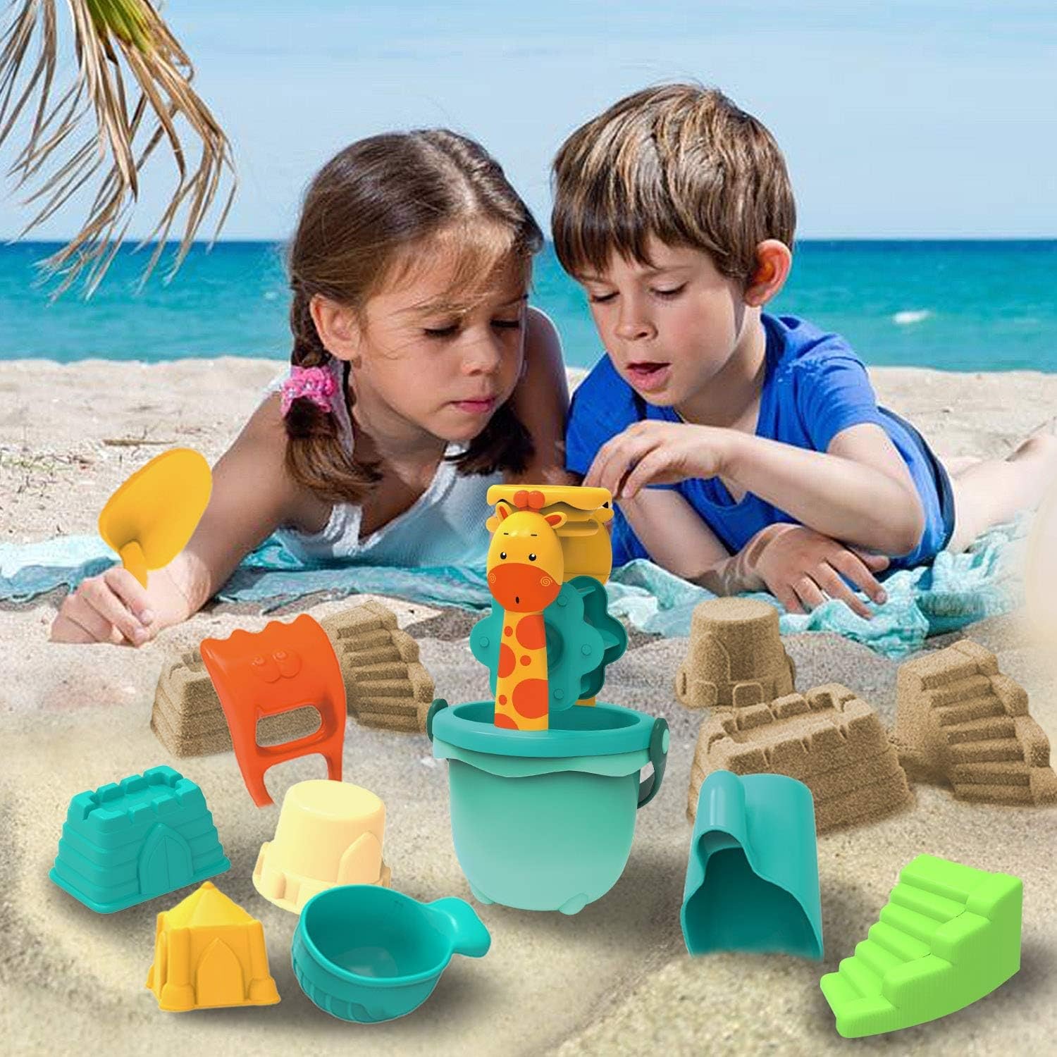 21 Piece Beach Pail and Shovel Set