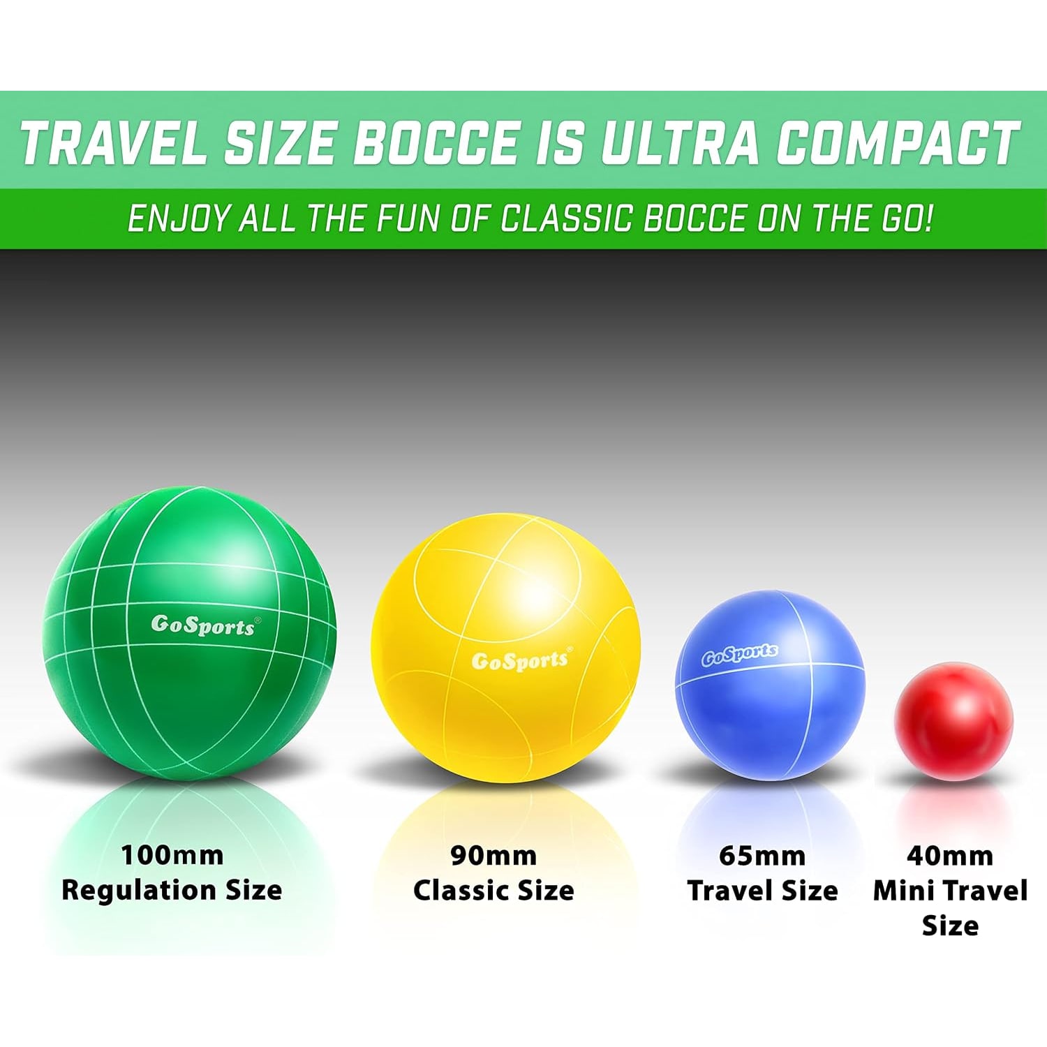 Mini Travel Bocce Set with 8 Balls, Pallino and Tote Bag: image 2