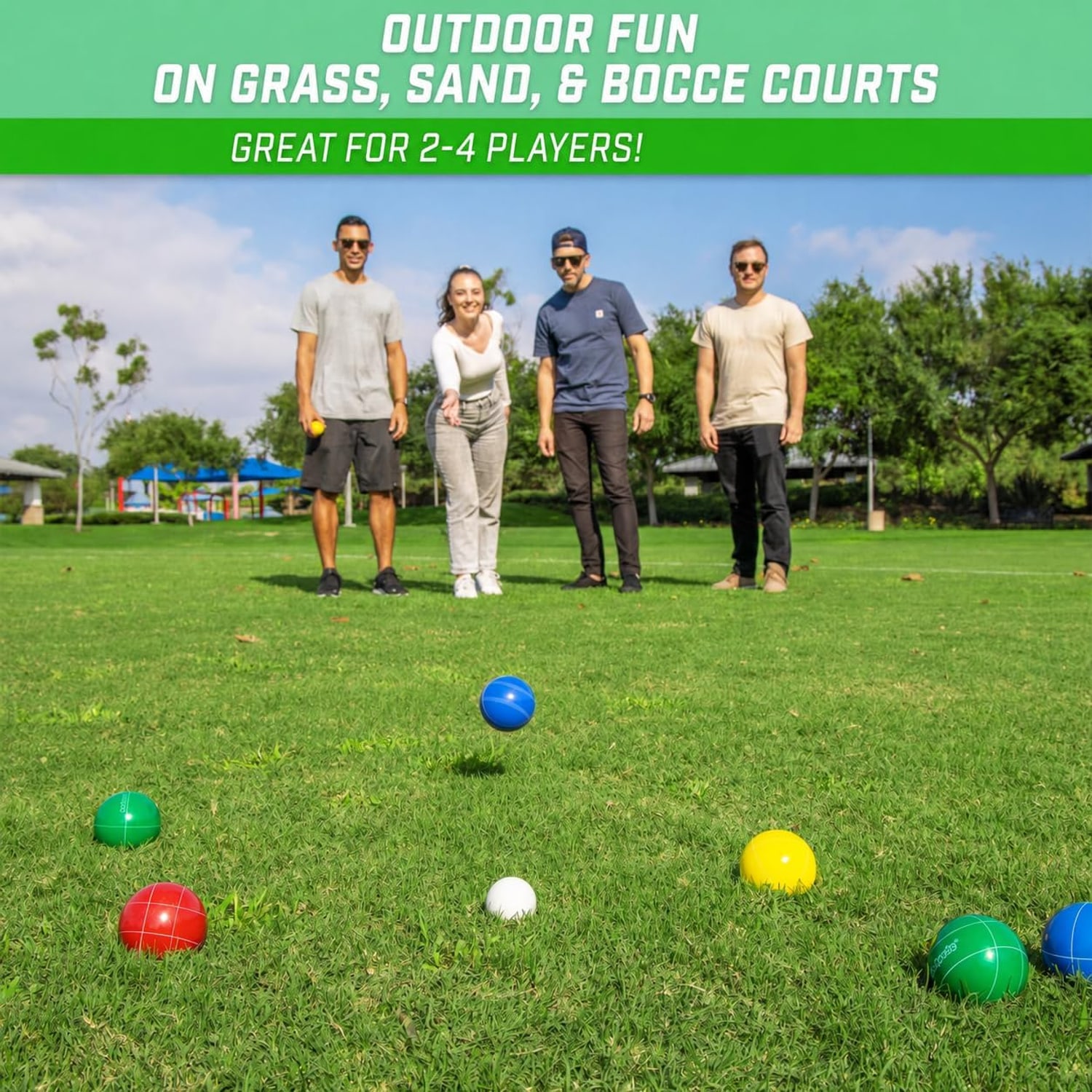 Mini Travel Bocce Set with 8 Balls, Pallino and Tote Bag: image 3