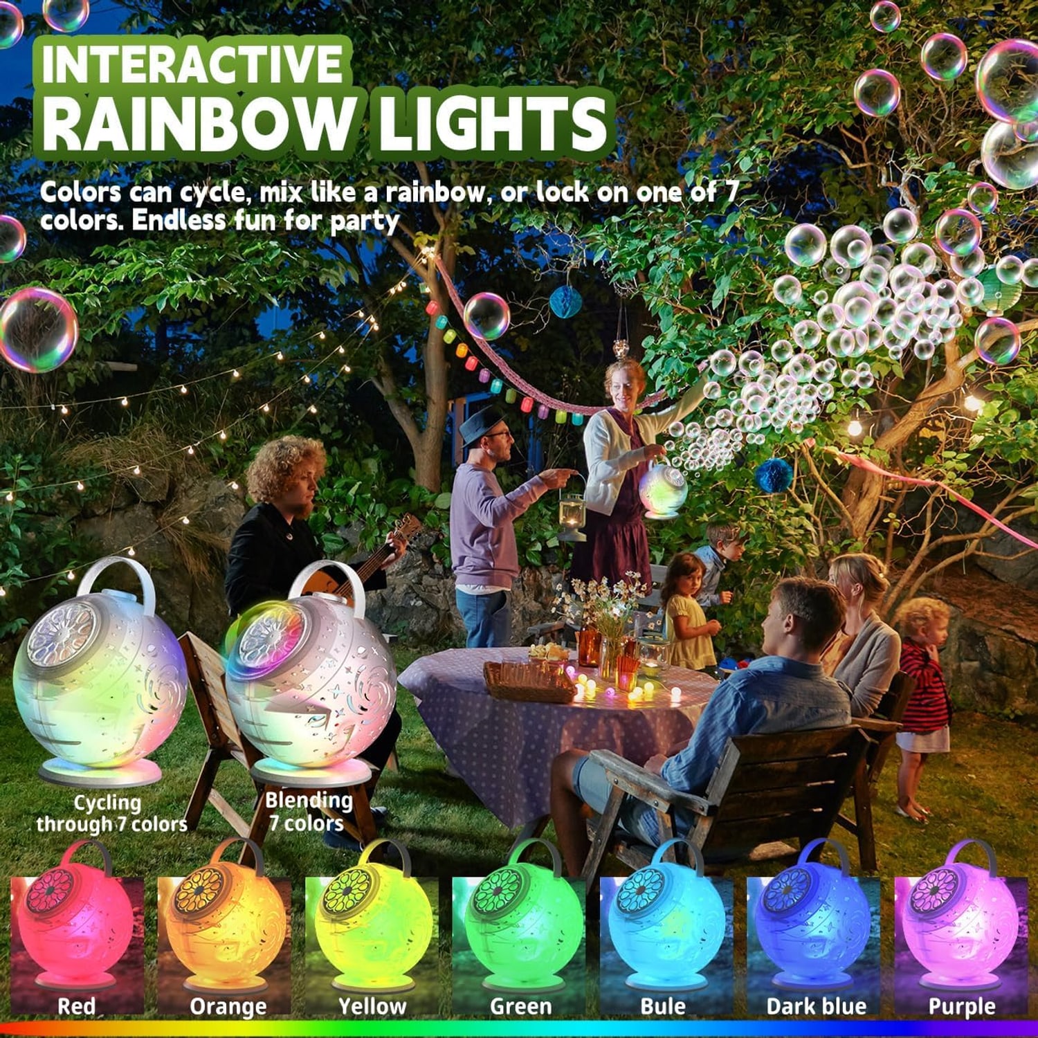 Rechargeable Rotating Bubble Machine with Remote: image 4