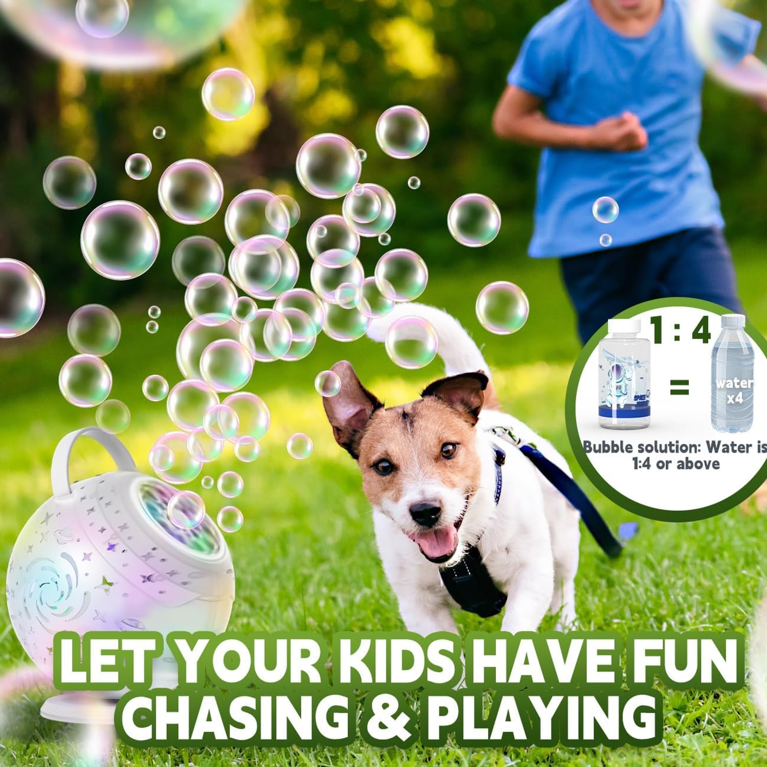 Rechargeable Rotating Bubble Machine with Remote: image 7