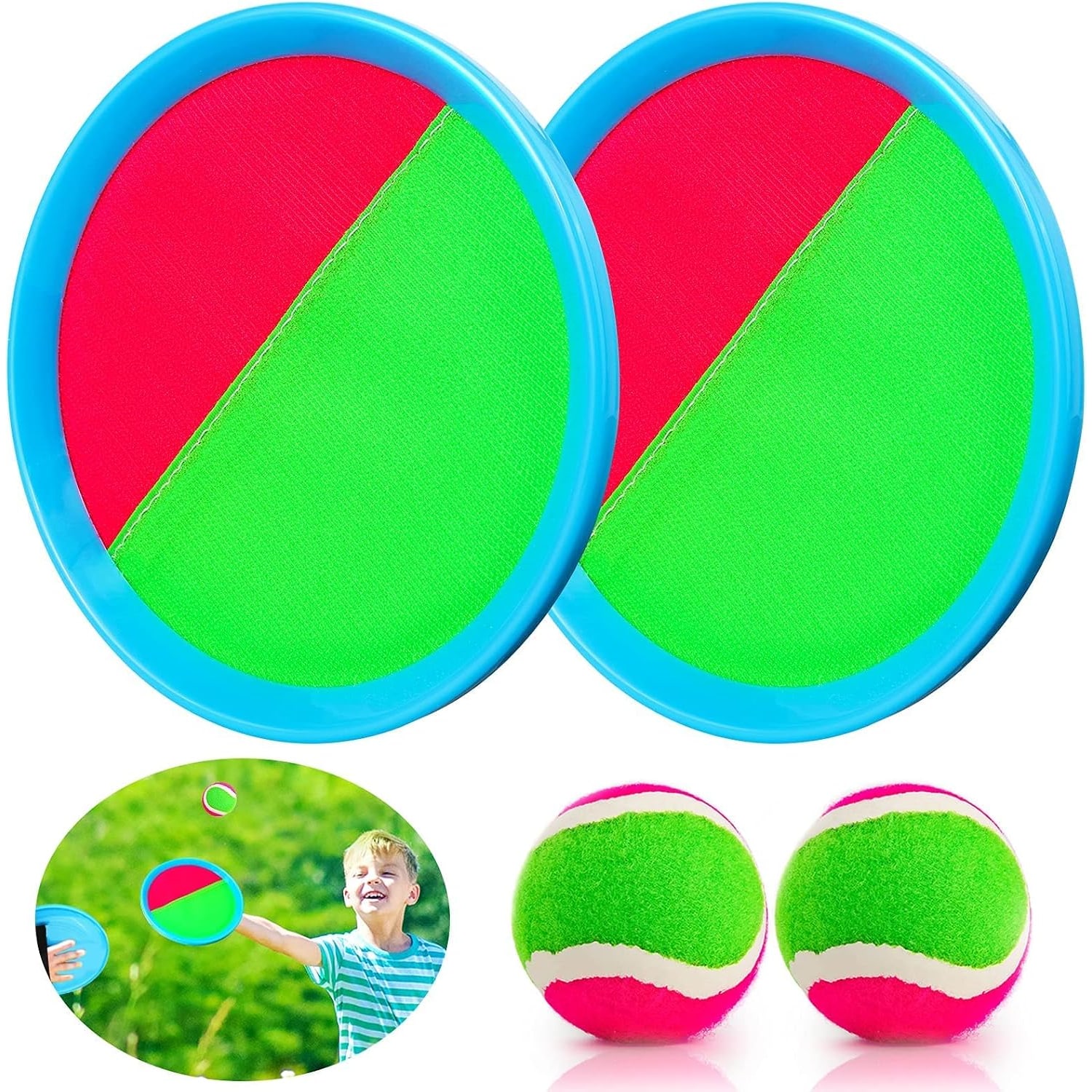 Toss and Catch Game Set with Paddles, Ball and Storage Bag