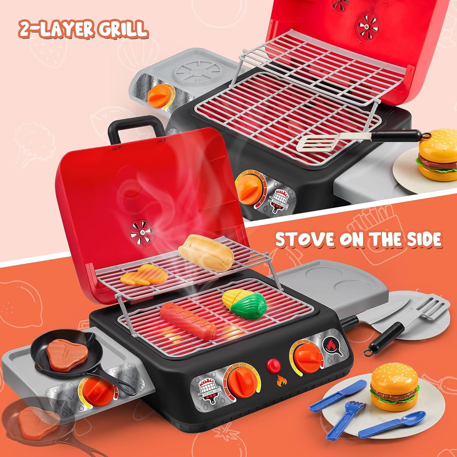 Kids BBQ Grill Playset with Light, Smoke and Sound: image 7