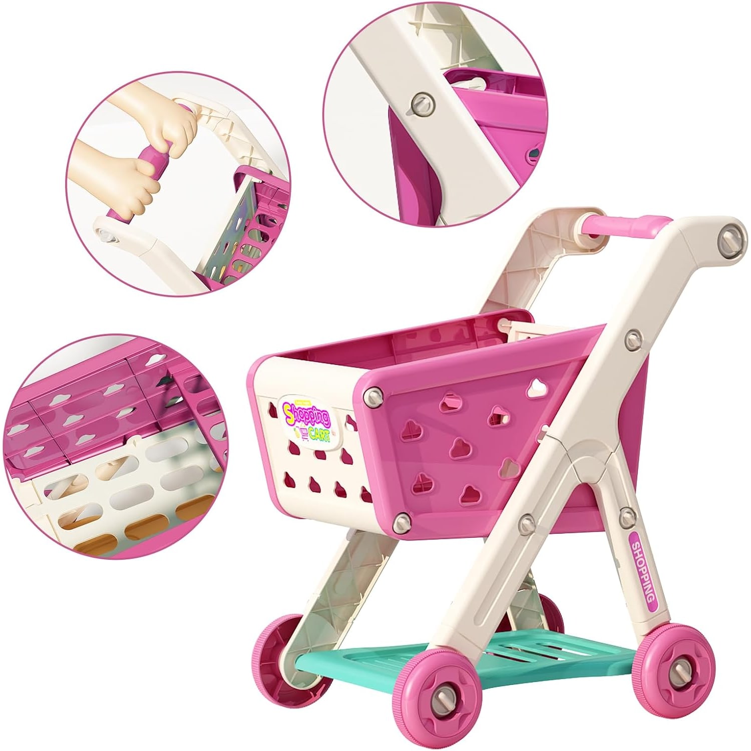 Kids Shopping Trolley Play Set with 102 Pieces: image 3