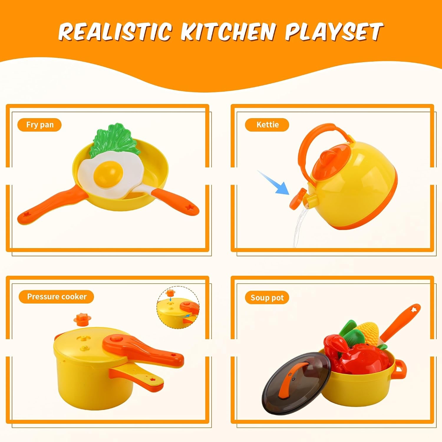 73-Piece Toy Cookware and BBQ Grill Play Set