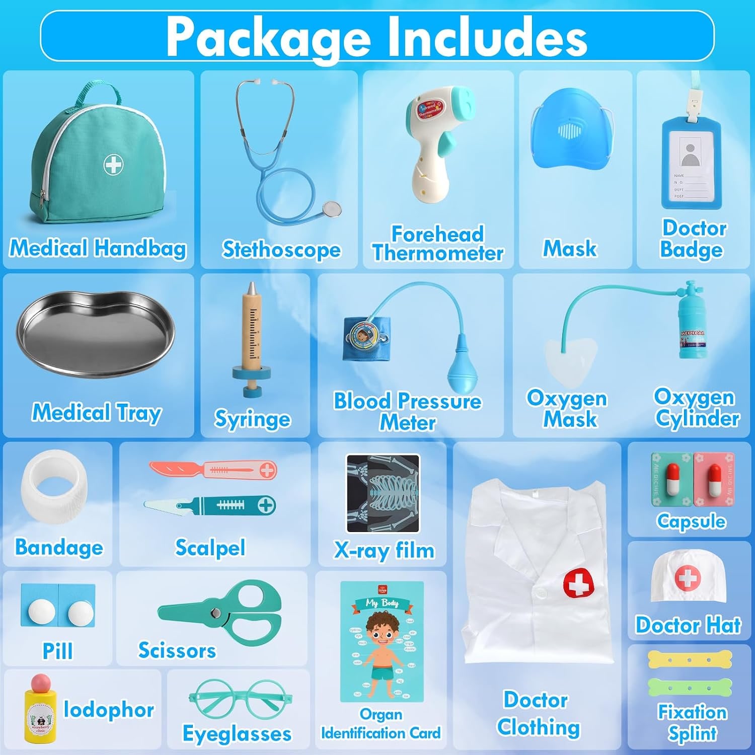 Kids Doctor Play Set with Stethoscope and Medical Tools
