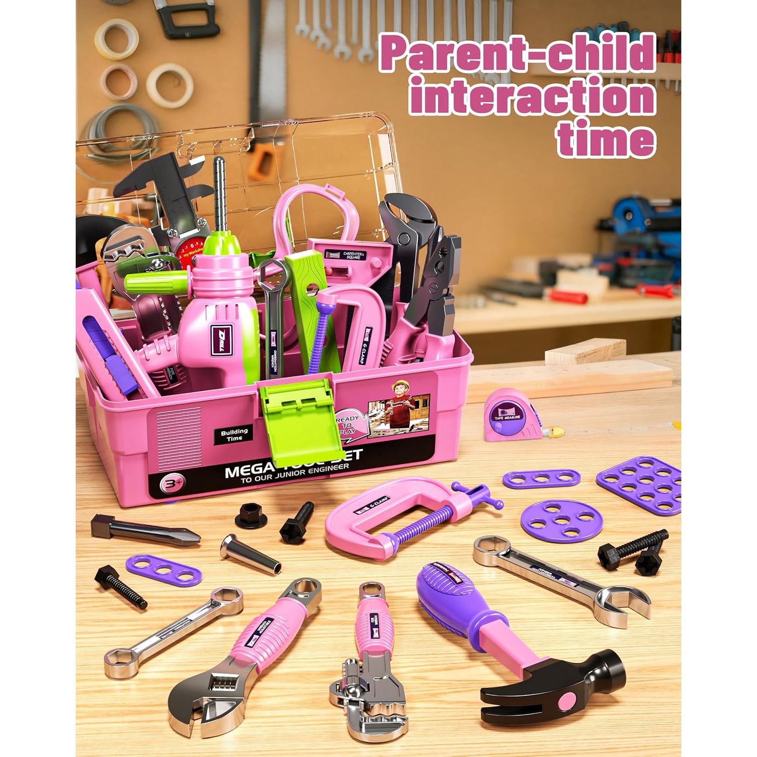 Kids Tool Set with Tool Box and Electronic Toy Drill