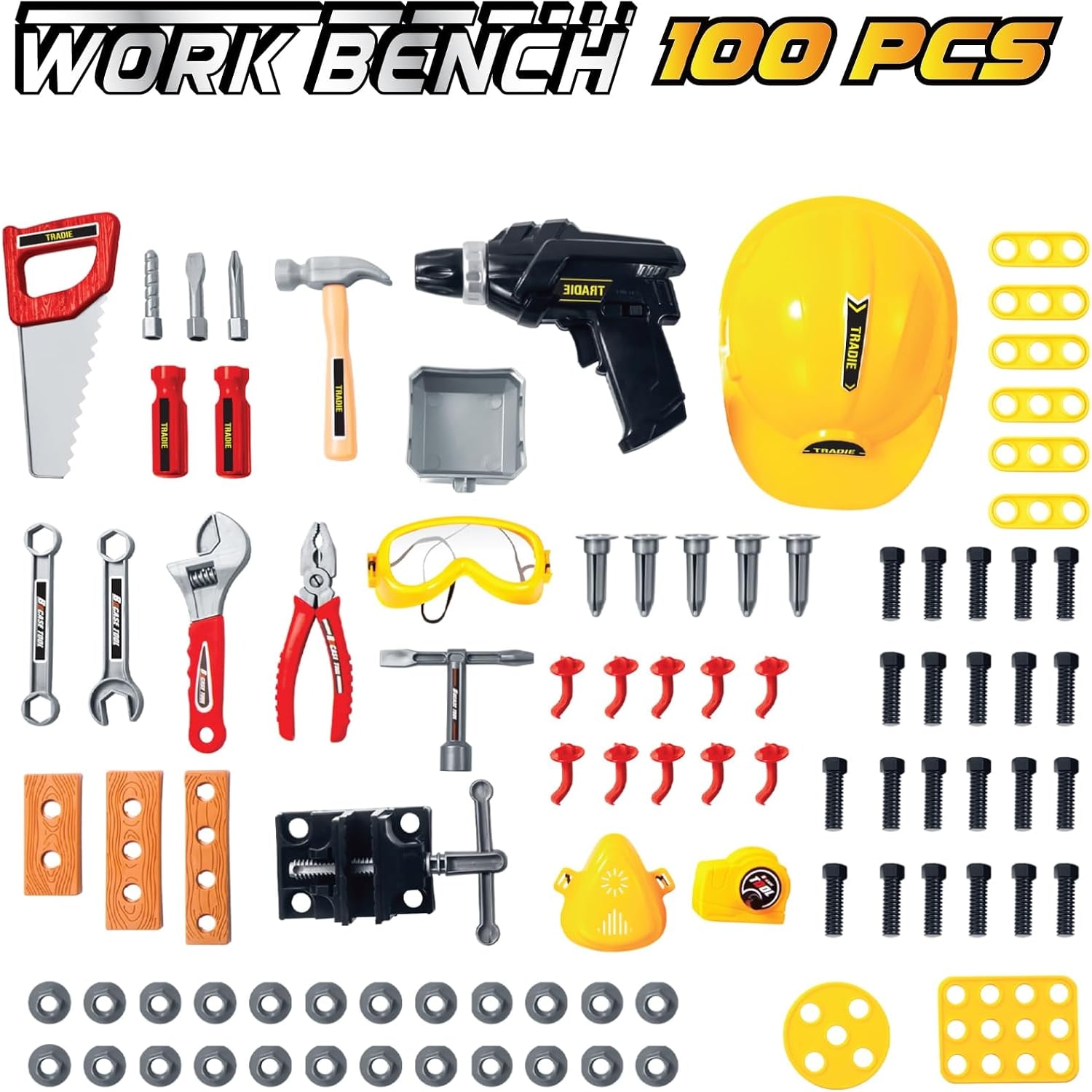 Kids Workbench and Tool Station (100-Piece Construction Set)