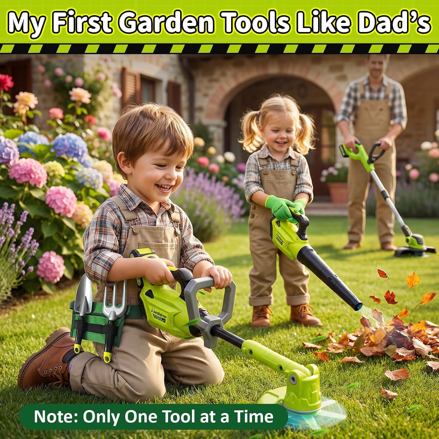 Toy Whipper Snipper and Leaf Blower Garden Play Set