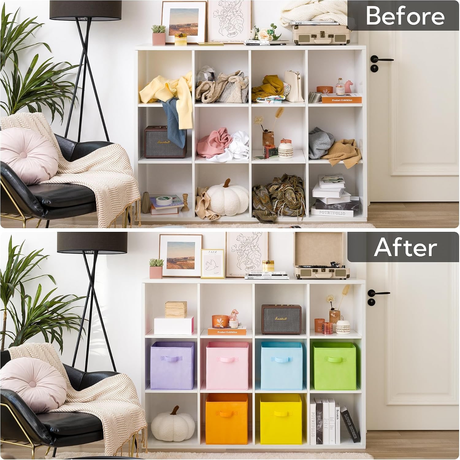 Colourful Cube Storage Bins (6 Pack)