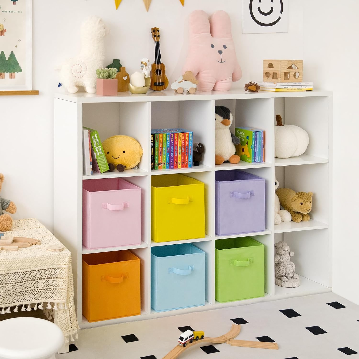 Colourful Cube Storage Bins (6 Pack)