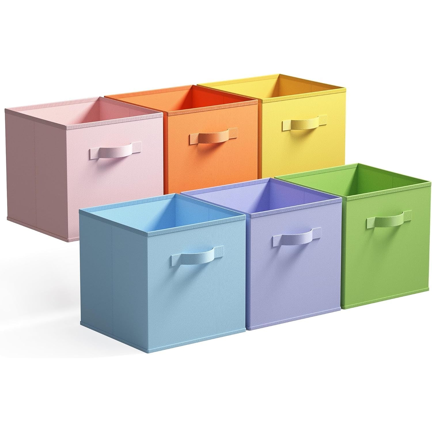 Colourful Cube Storage Bins (6 Pack)