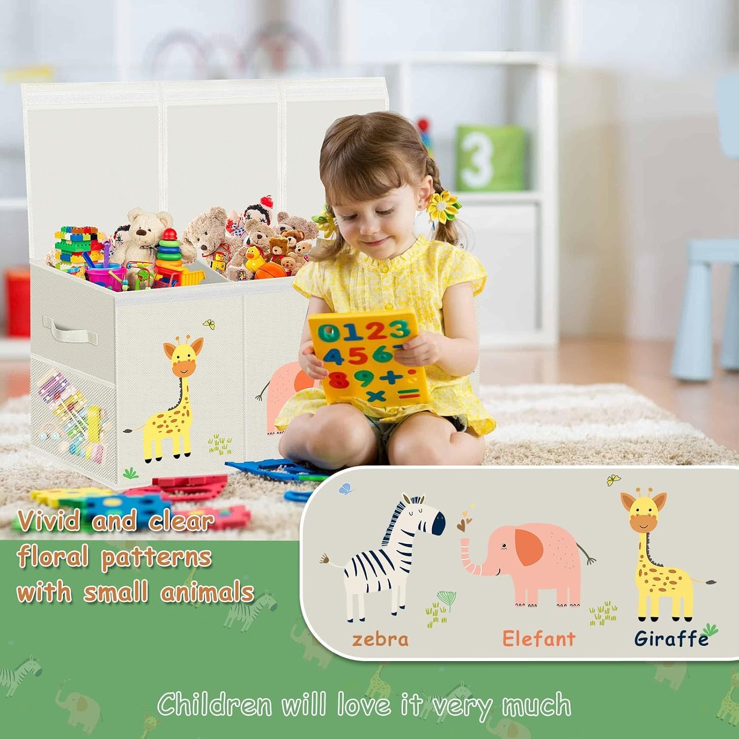 Extra Large Collapsible Toy Chest (2 Pack, 130L)